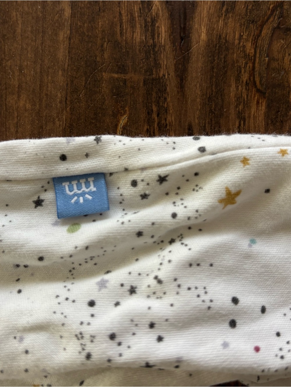 Baby Long-Sleeve Footed One-Piece in White with Star Print - Picture 3 of 5